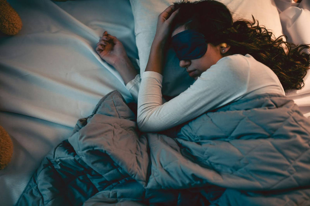 Woman with long hair sleeping