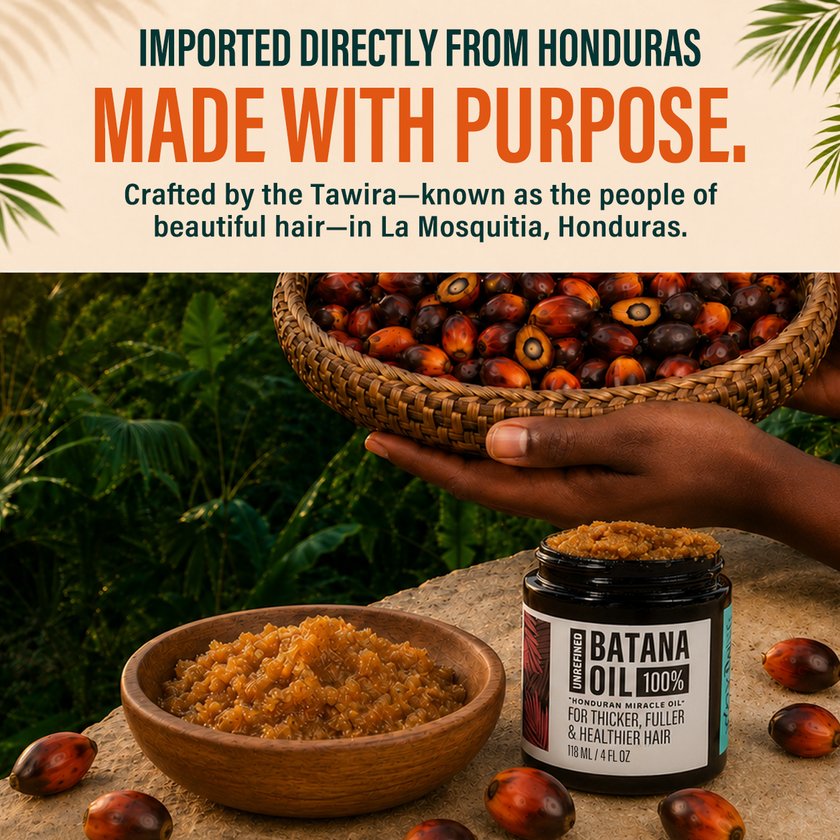 Aceite de Batana 100% sin refinar 4oz